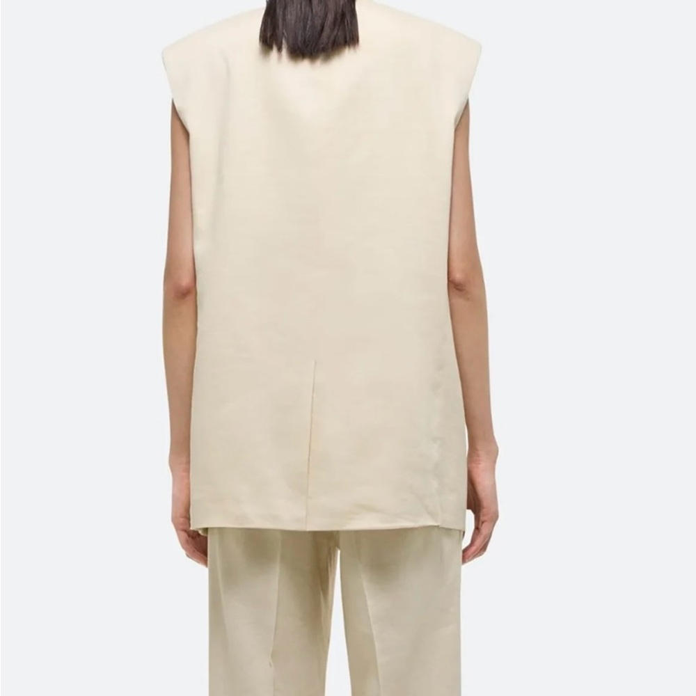 Helmut Lang Ivory Sleeveless Blazer - Picture 2 of 7